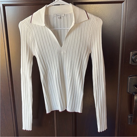 NWOT Madewell Signature Knit Johnny Collar Sweater Size XS - Picture 3 of 9